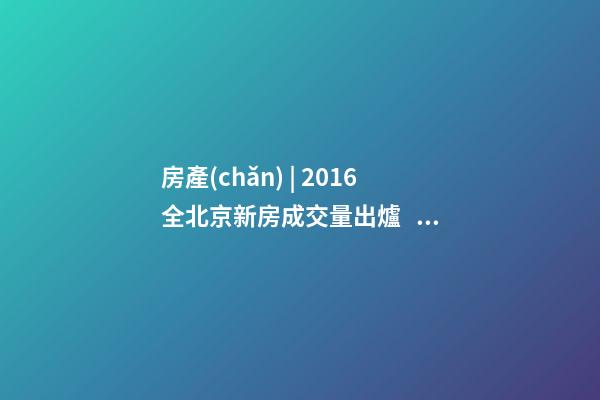 房產(chǎn) | 2016全北京新房成交量出爐， 順義漲幅最大